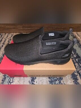 Skechers GOwalk Women's Black Slip-On Knit Loafers